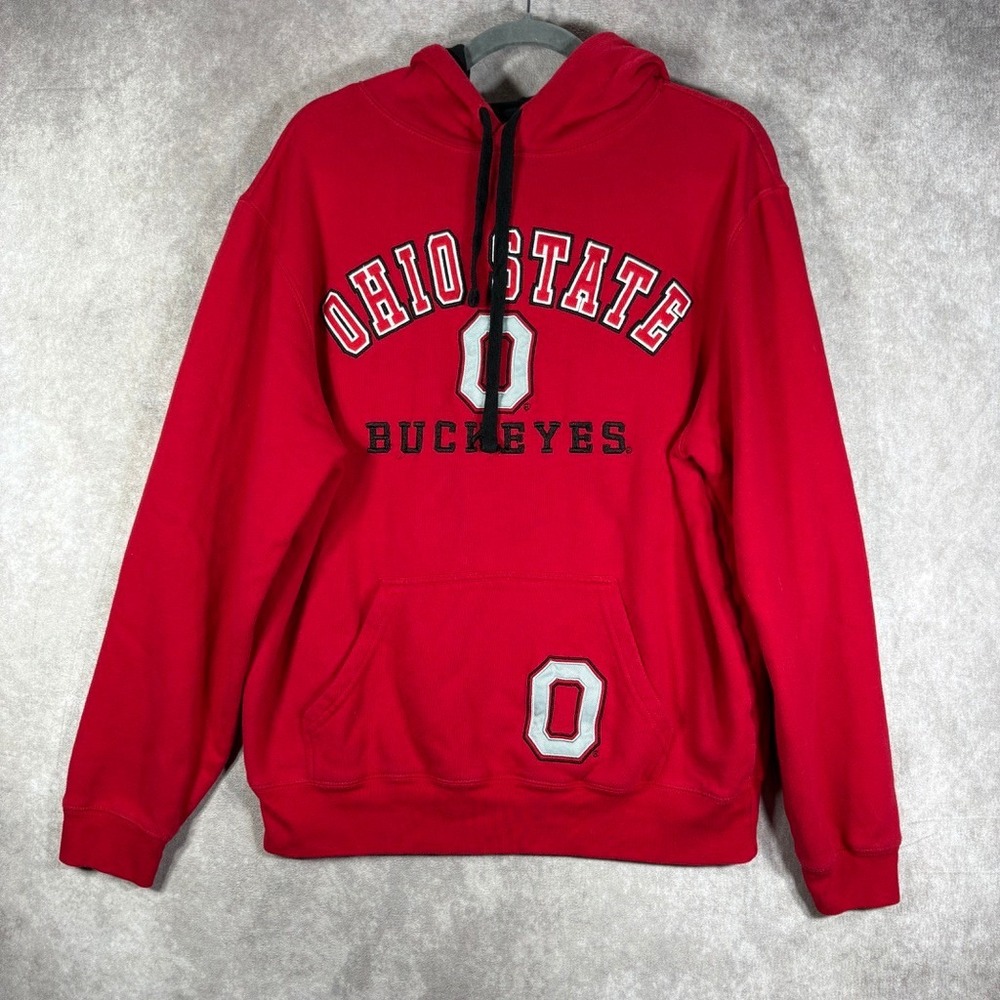 Ohio State Buckeyes Hoodie Sweatshirt NCAA Mens XL Red Pullover Embroidered Logo
